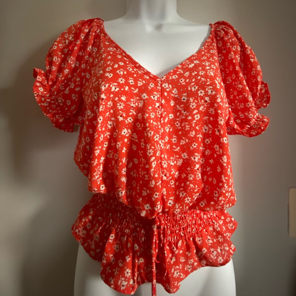 Beautiful Fall Orange Top Blouse